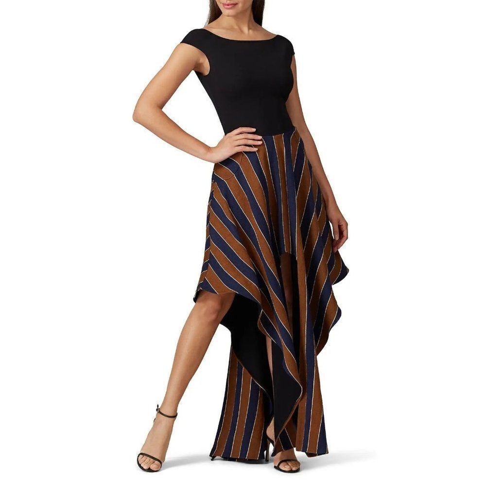 Esteban Cortazar Striped Open Back Dress Size 36